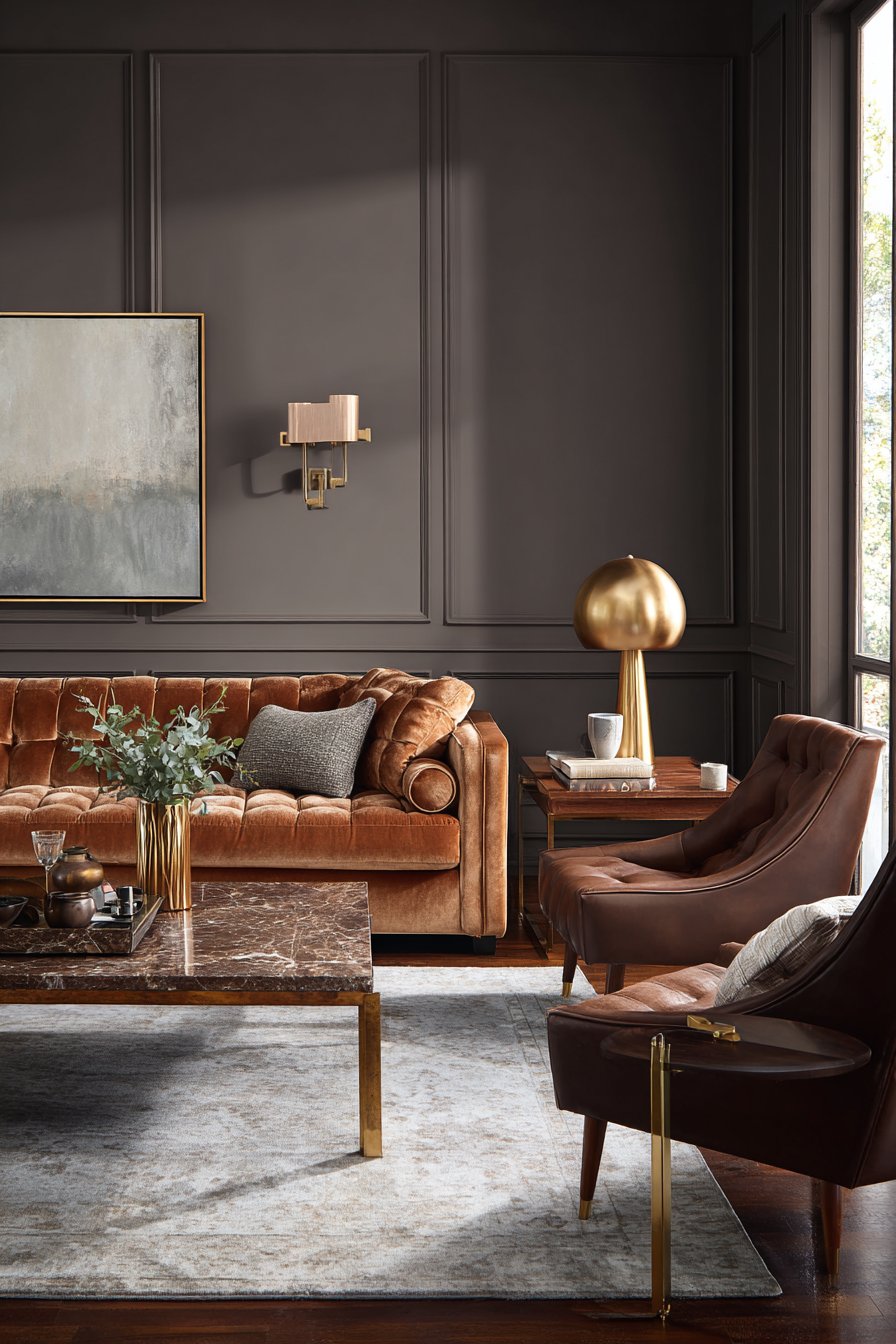 Brown Living Room Decorating Ideas: 17 Warm Designs for Cozy Elegant Spaces