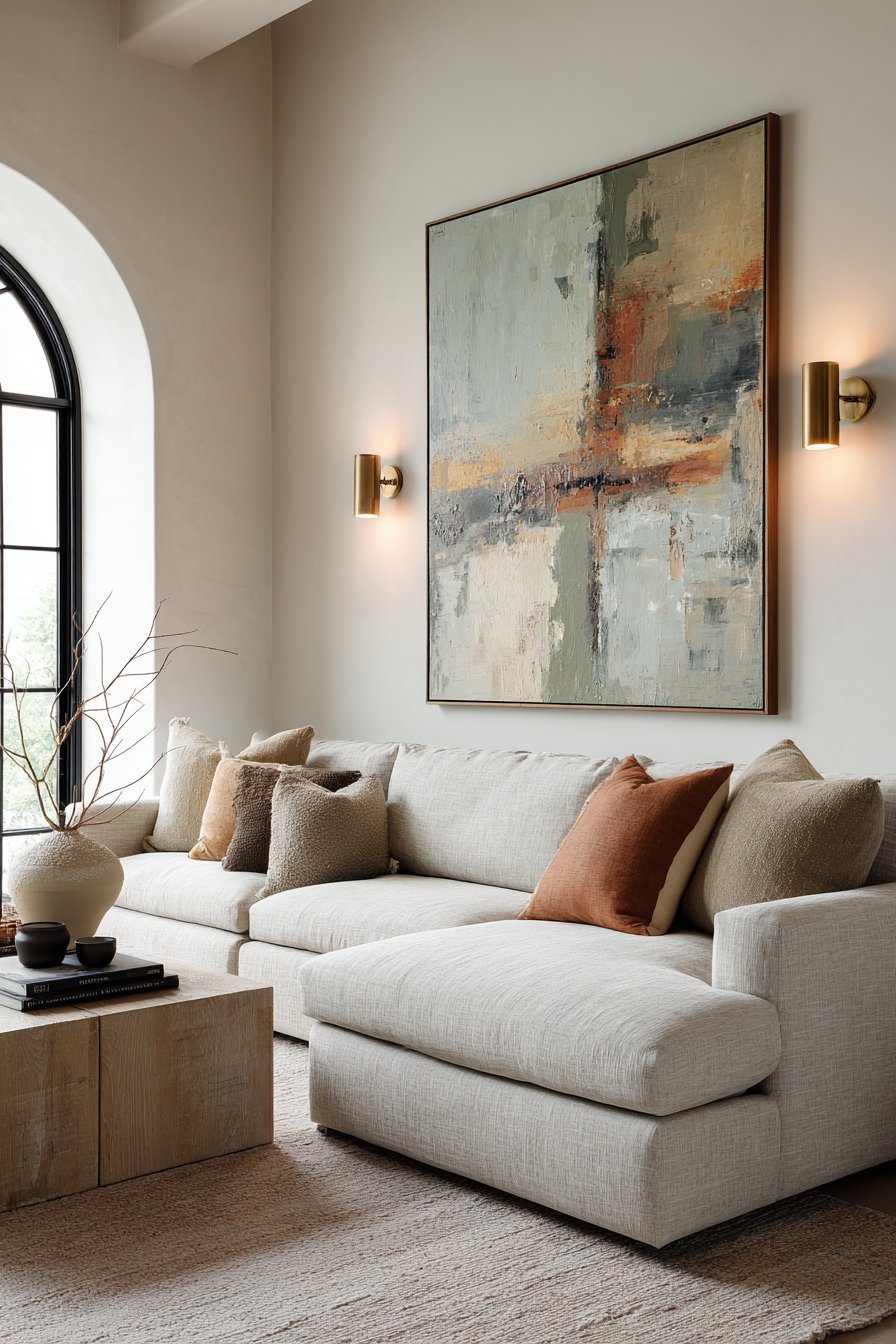 Curated gallery wall with mixed frames