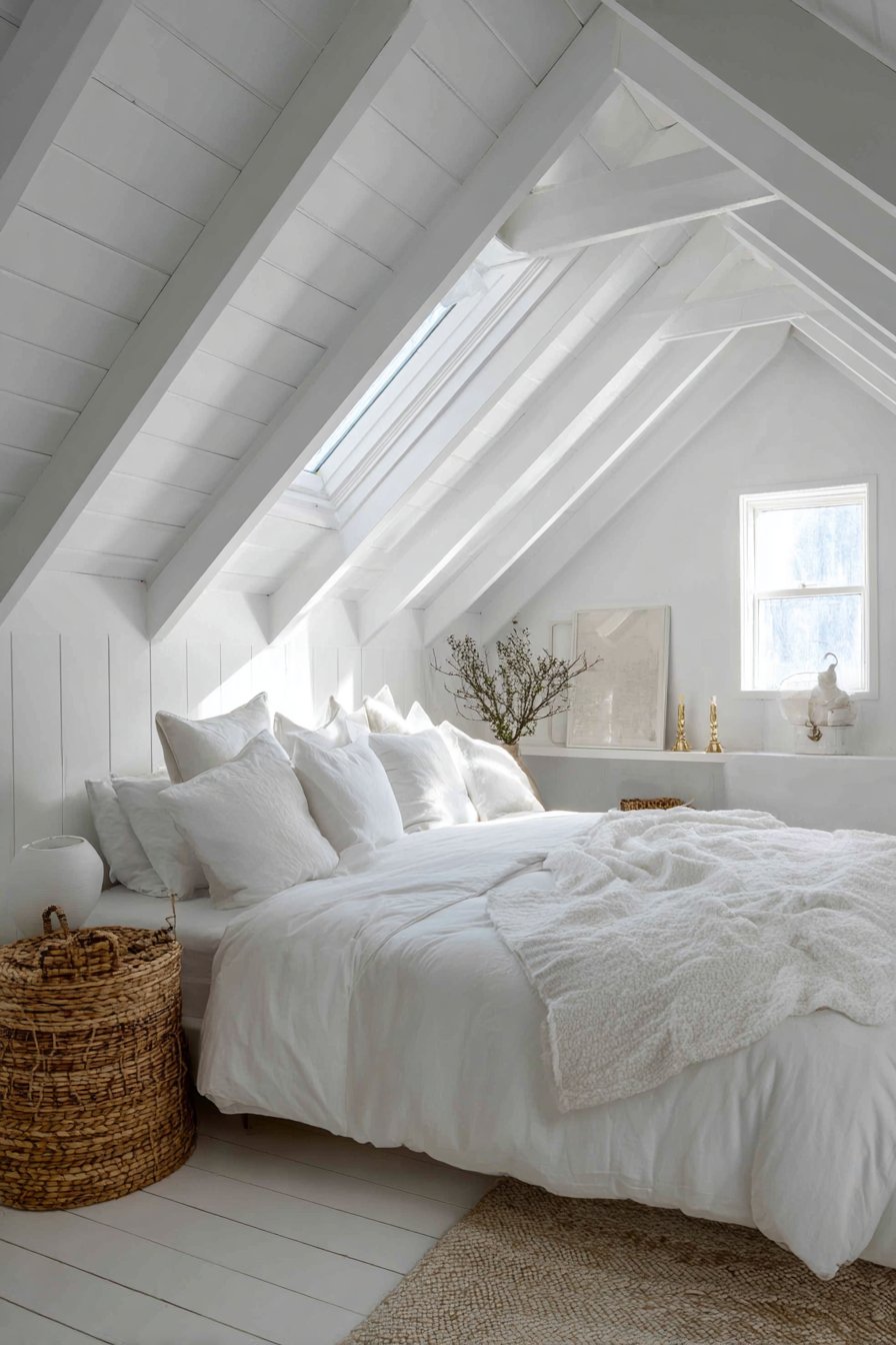 Dark ceiling creating cave-like comfort with string lights