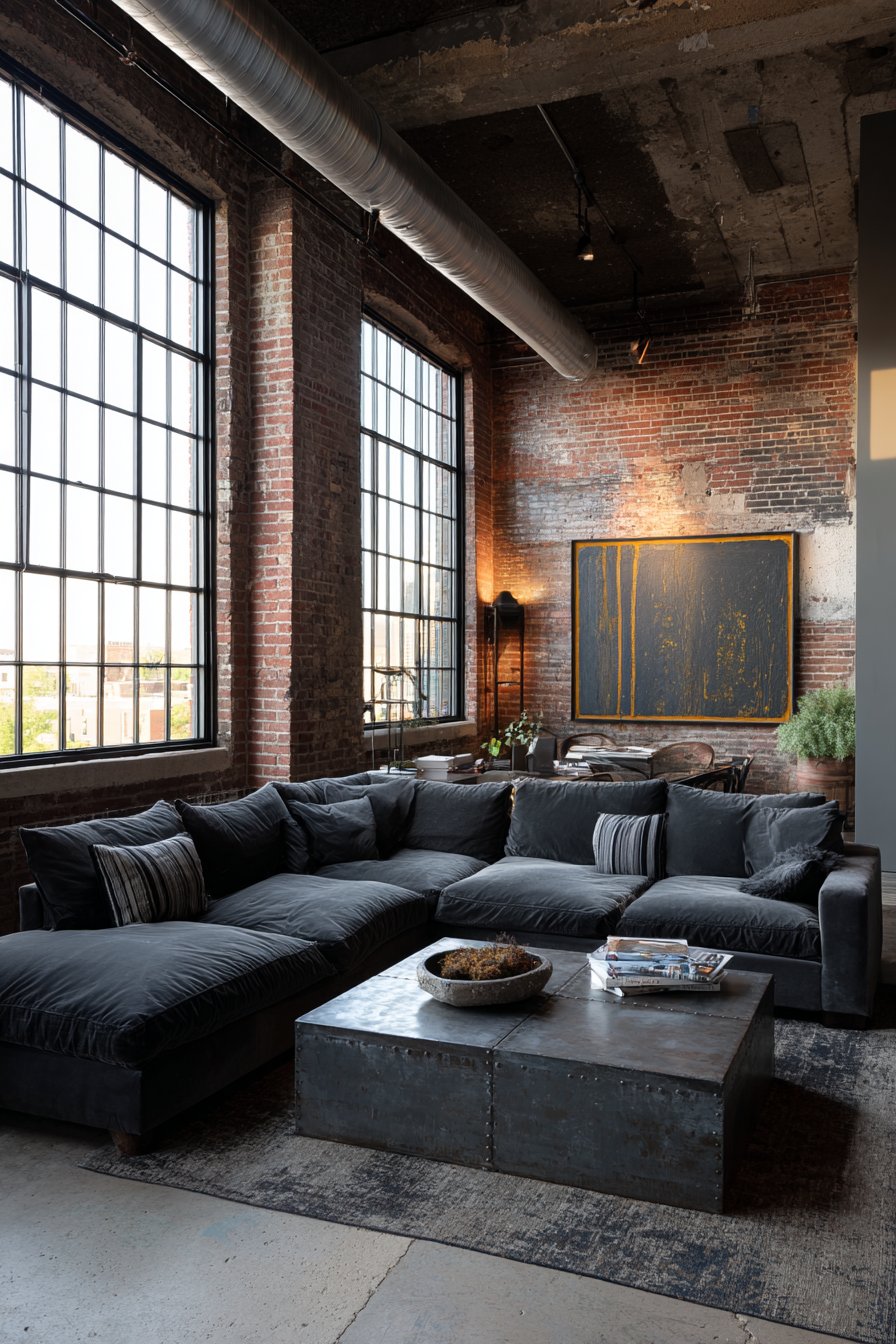550-square-foot loft with exposed brick