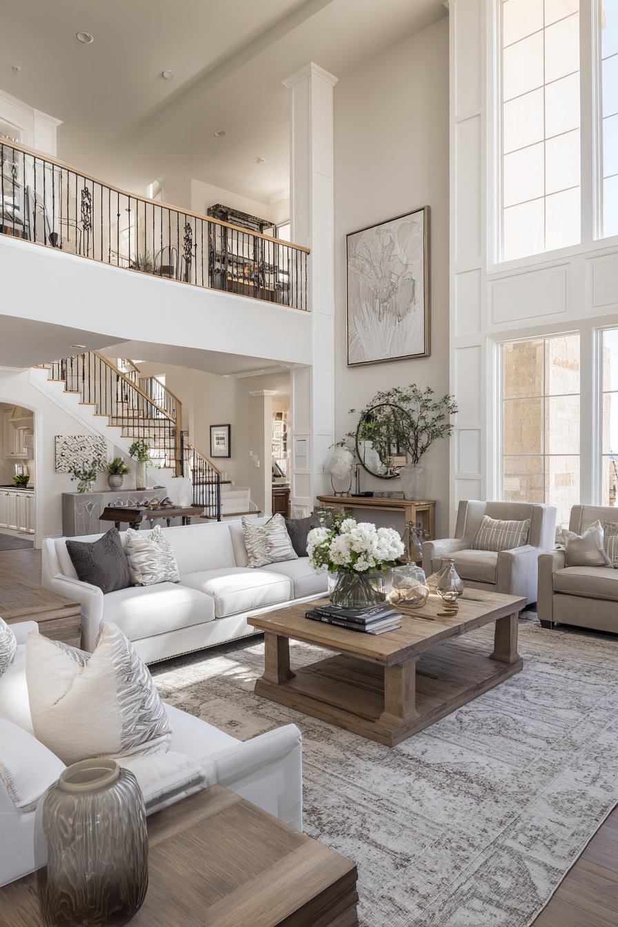 Big living room with defined entry foyer area
