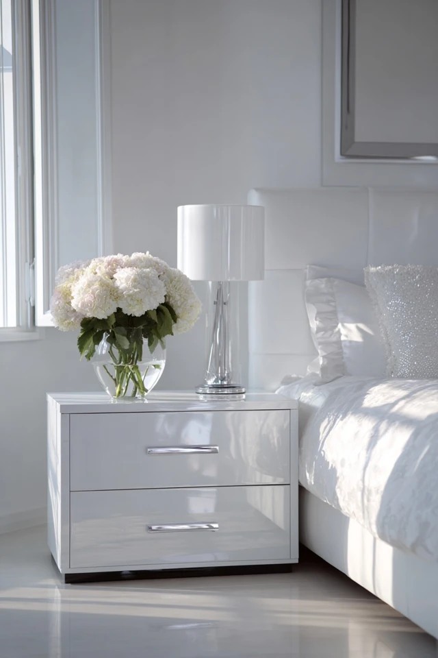 Platform bed with hidden LED strip creating underglow