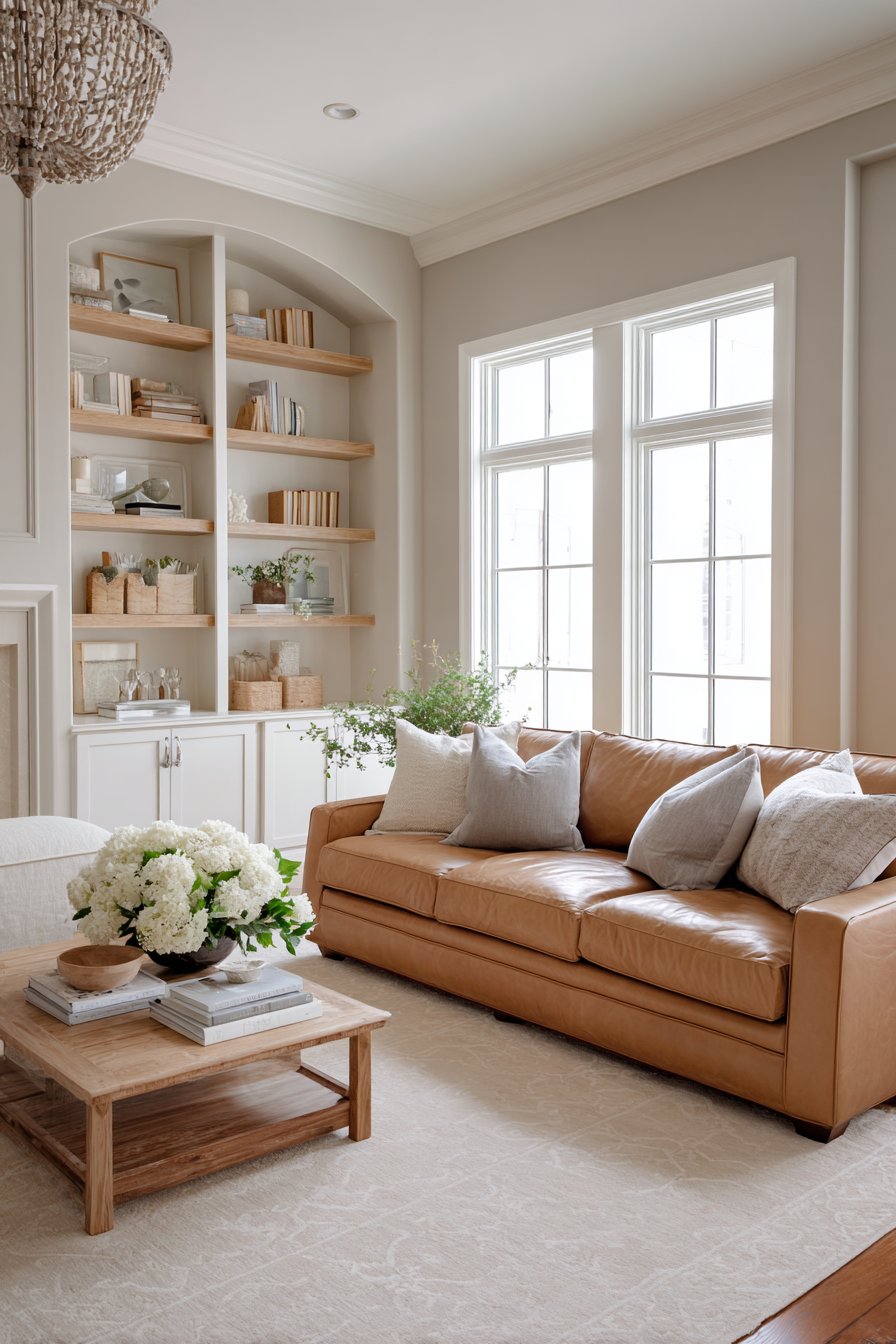 Accessible Beige greige living room
