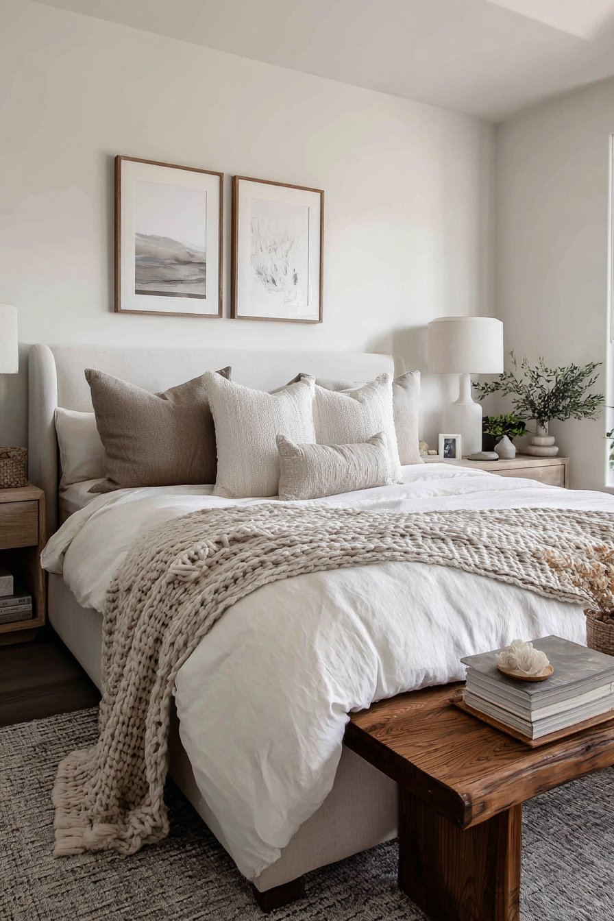 Soft neutral tones with clean-lined furniture