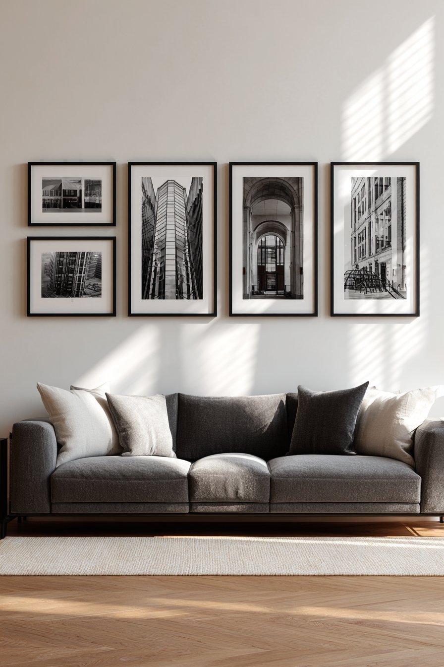 Grasscloth wallpaper accent wall