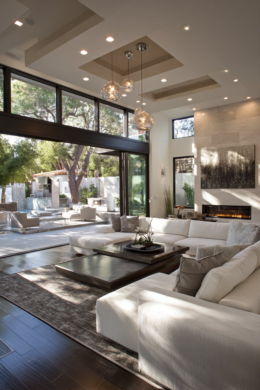 600-square-foot open floor plan living area