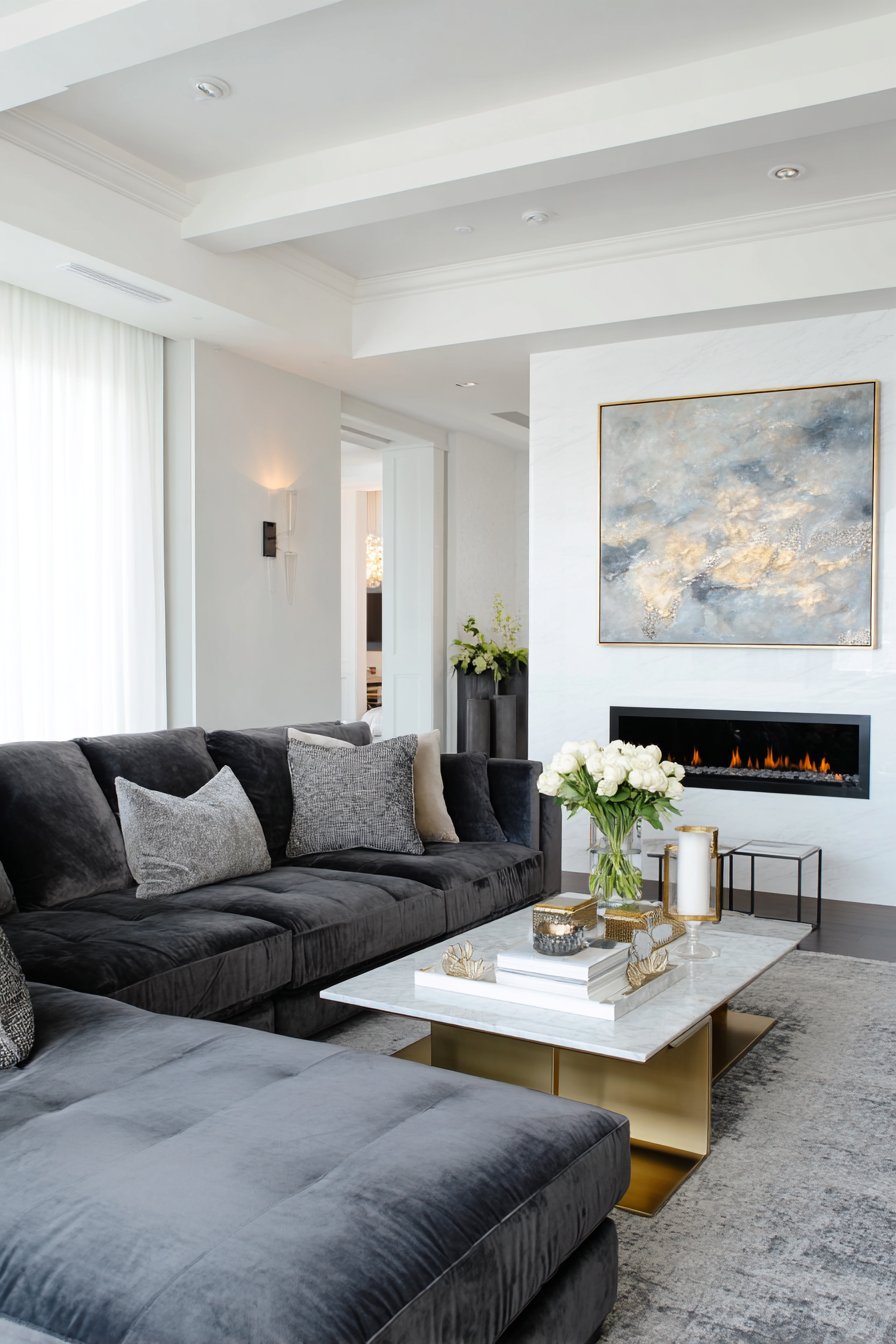 Rose brocade settees with carved frames