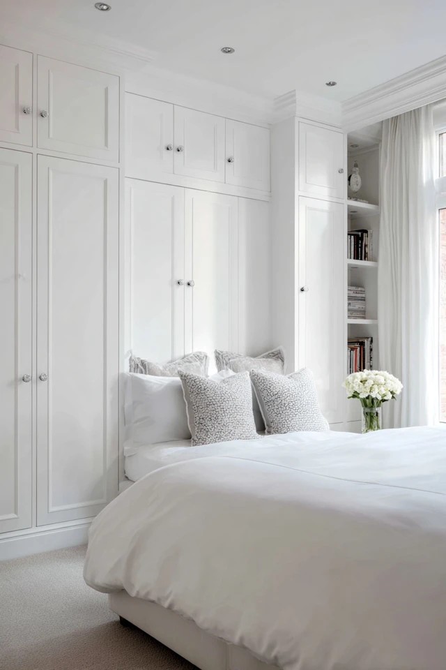 Painted white brick wall with visible mortar texture