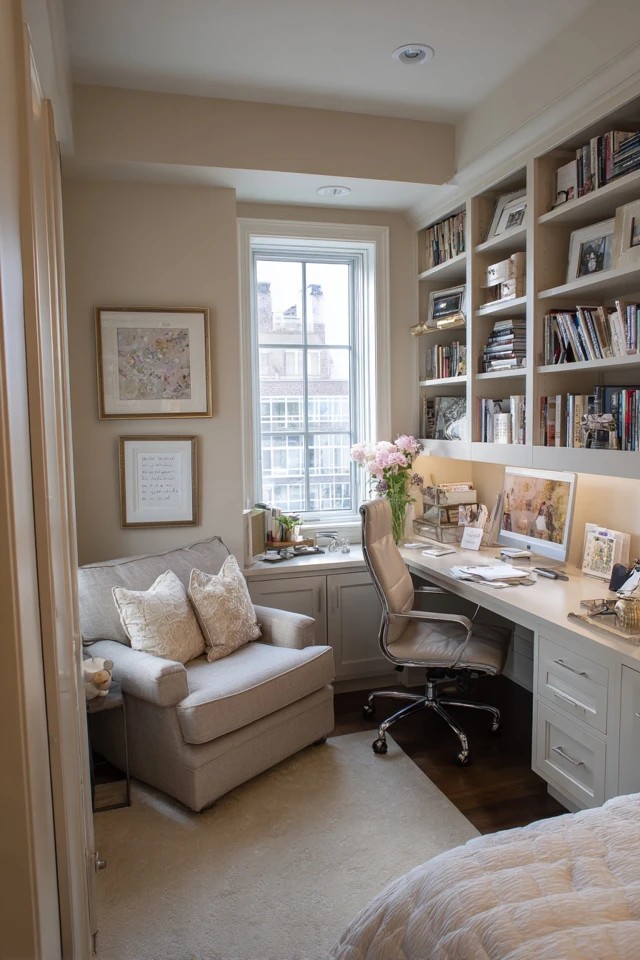 Framed photography and artwork in cohesive arrangement