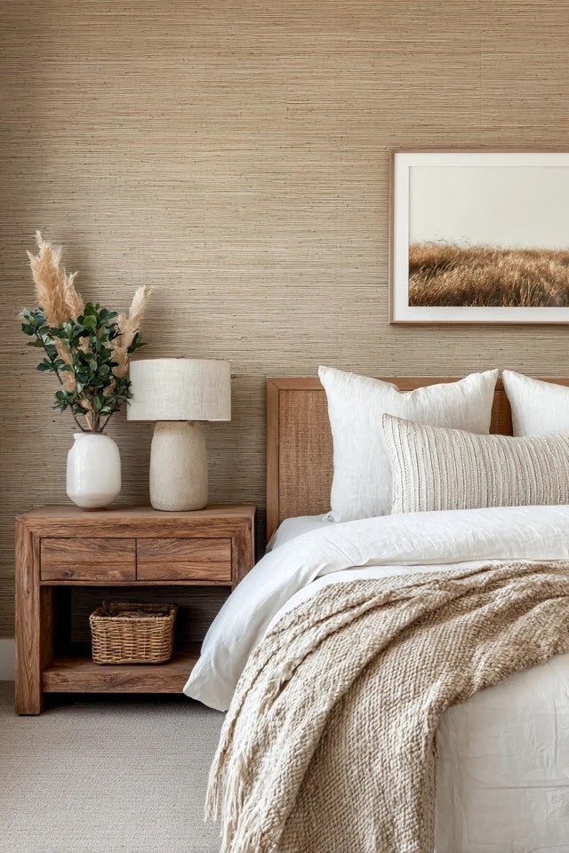Woven grass with visible fiber texture