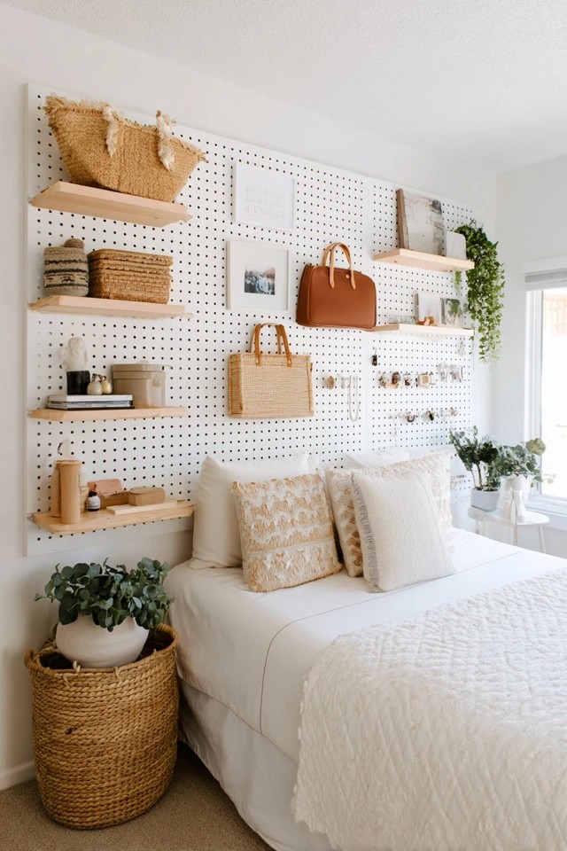 Wooden ladder-style shelf with graduated tiers