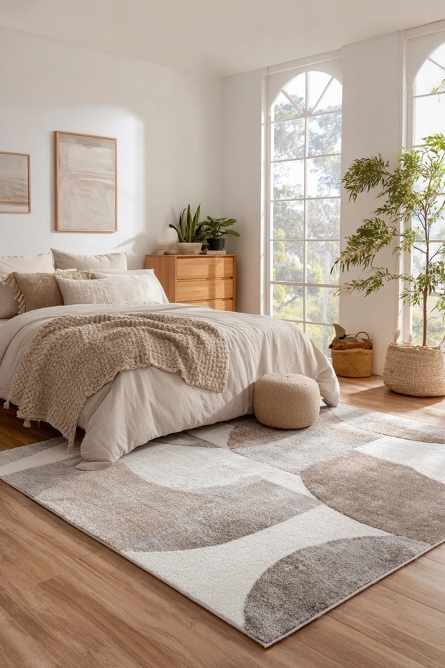 Horizontal wood planks painted soft beige