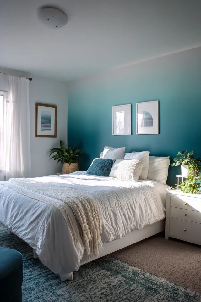 Painted gradient from ceiling to floor with smooth blending