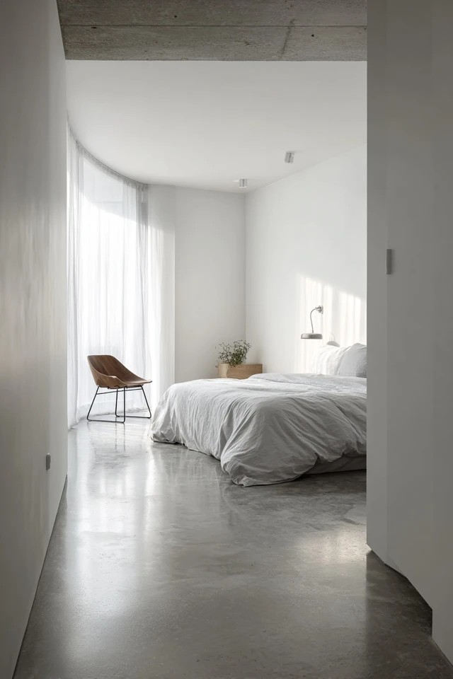 Wall-mounted headboard with narrow shelf for essentials