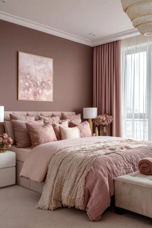 Club chair with ottoman and brass floor lamp