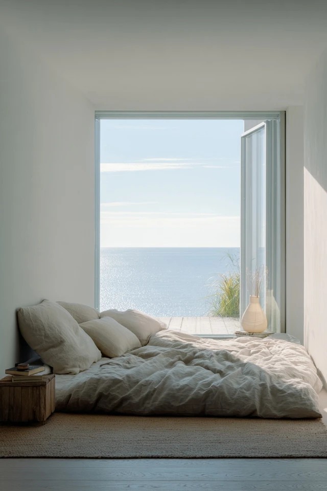 Simple nightstand with drawer leaving surface bare