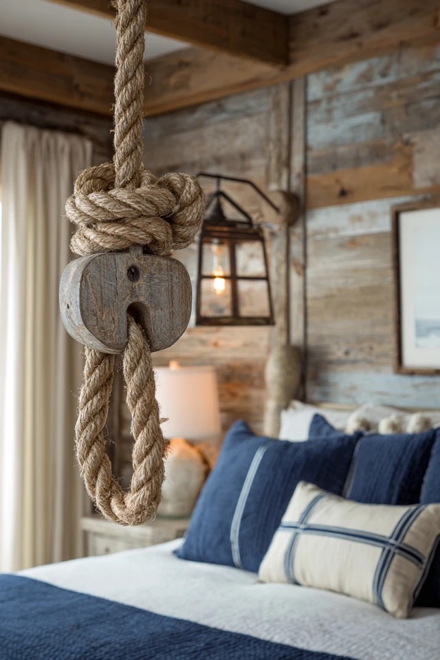 Mounted antlers or weathered wood arranged artistically