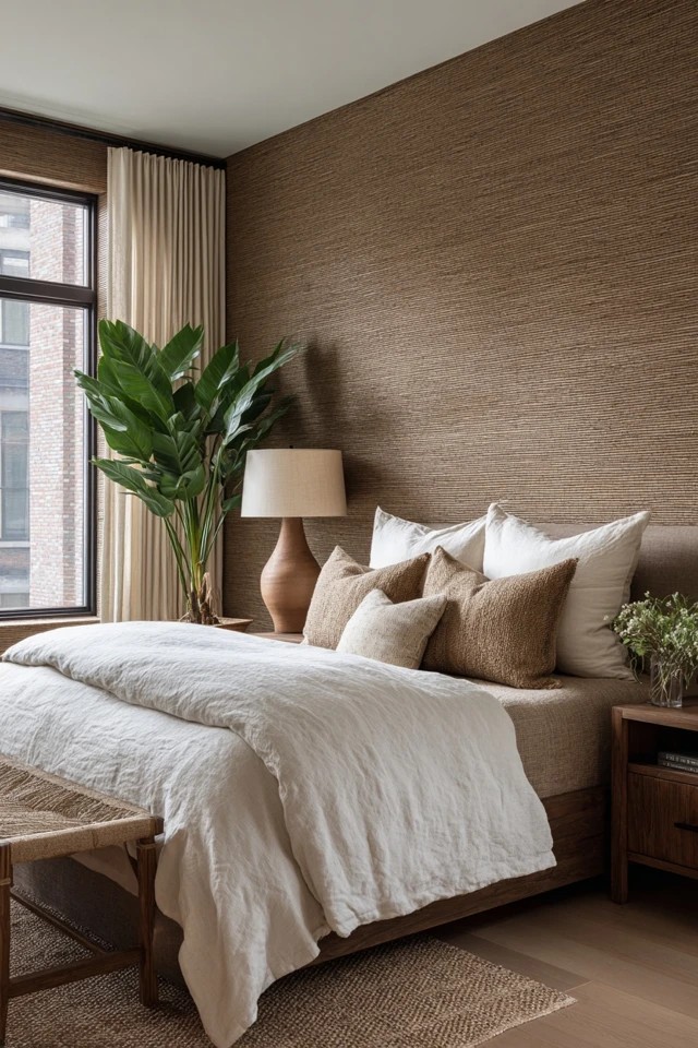 Woven grass with visible fiber texture