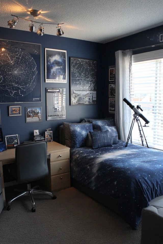 World map mural with souvenir shelves