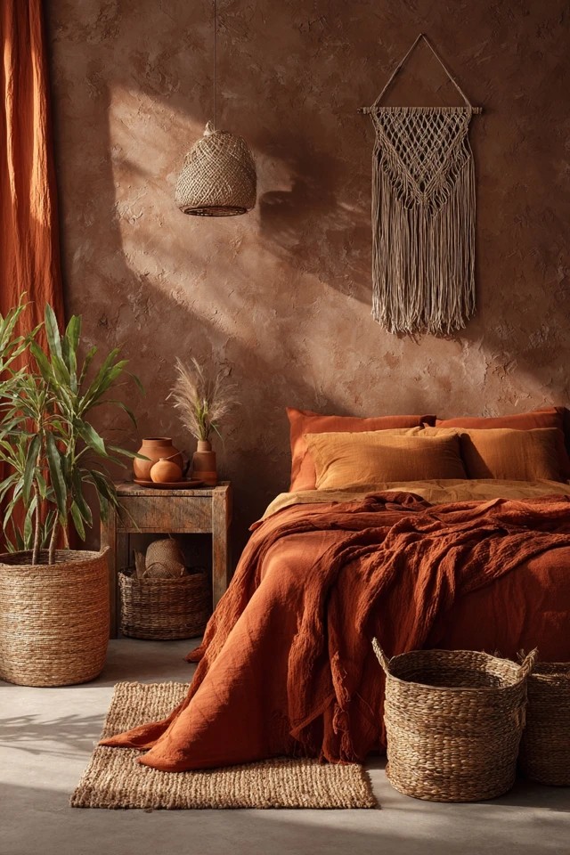 Natural brown stain beams with white between