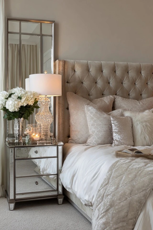 Warm-toned neutrals with natural wood and brass