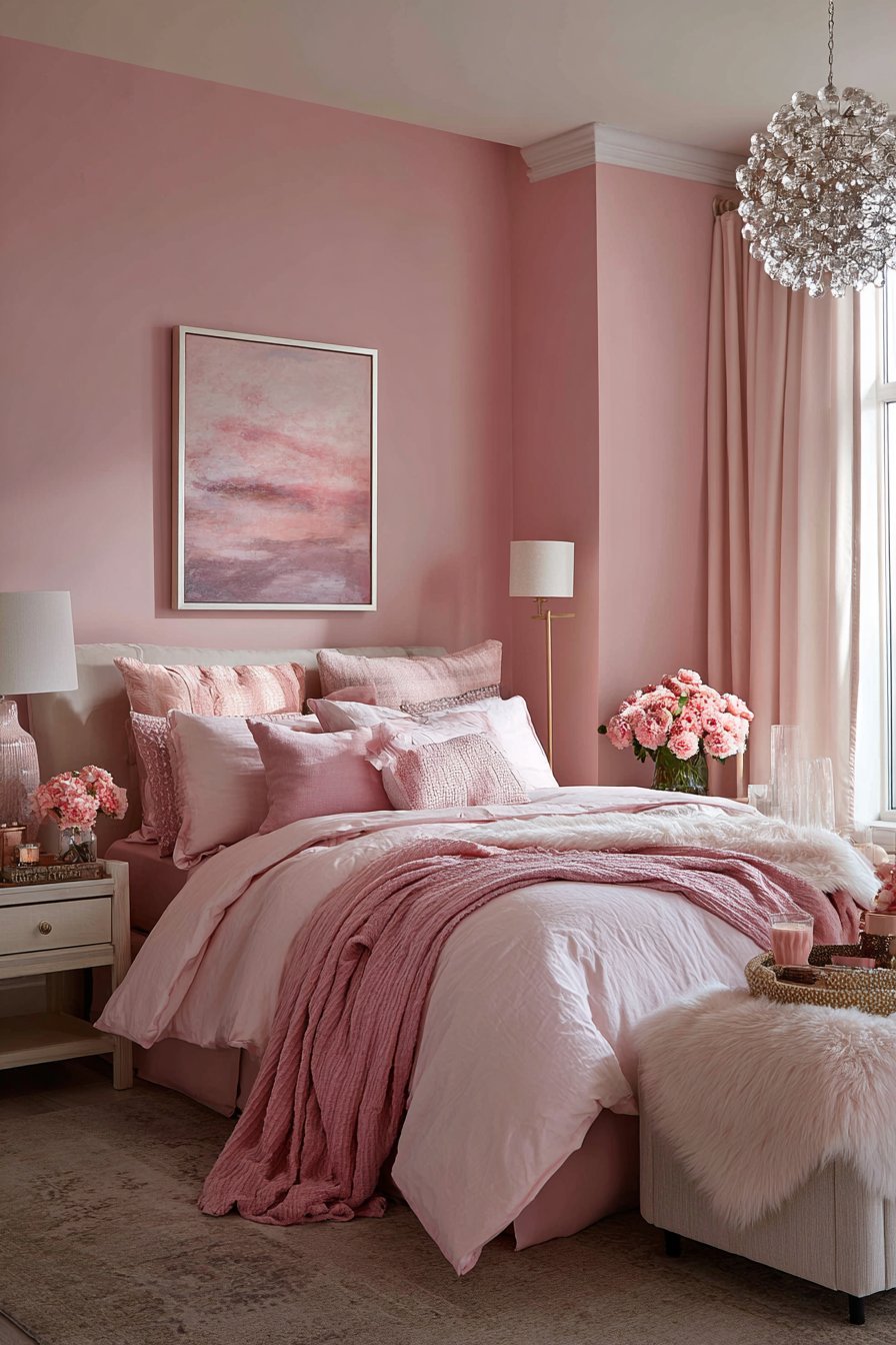 Varied pinks from pale ballet to deep fuchsia