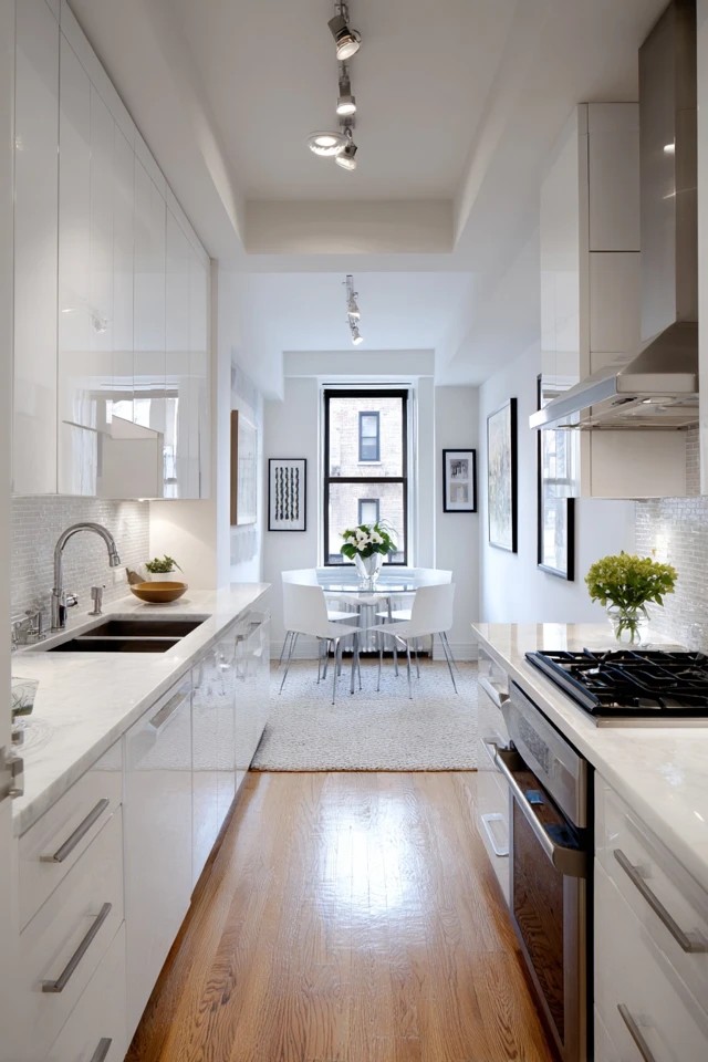 Oversized island serving both prep and full dining