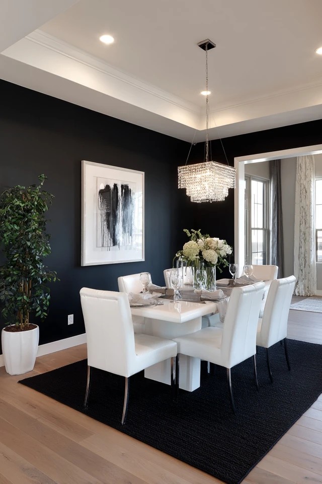 Matte black on single wall with white walls