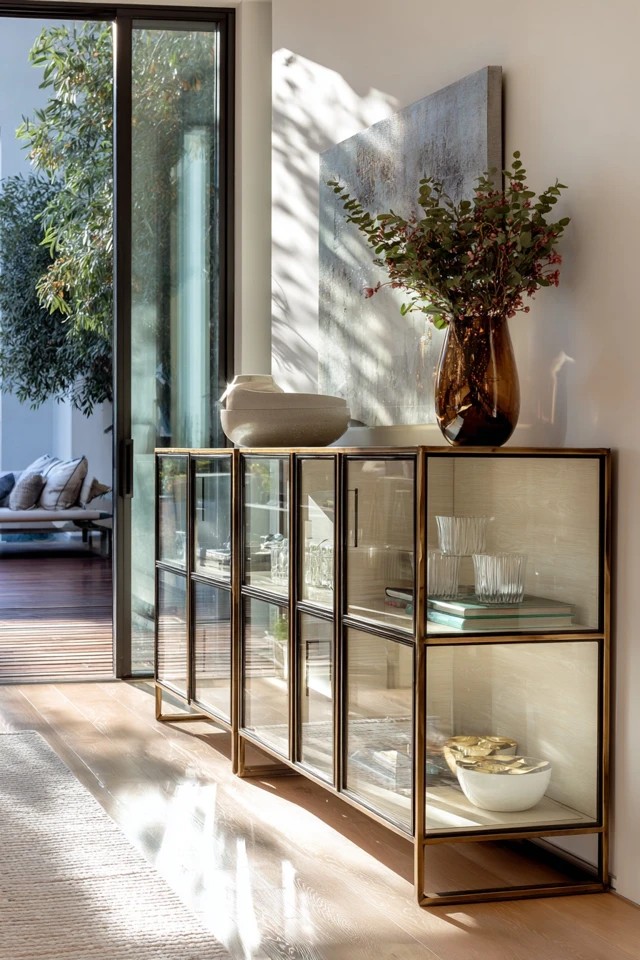 Whitewashed sideboard with nautical details
