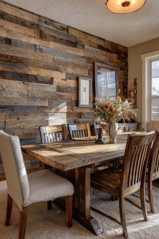 Horizontal barn wood boards with varied tones