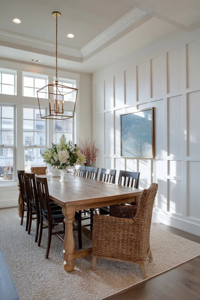 Wallpaper with bold angular hexagonal pattern