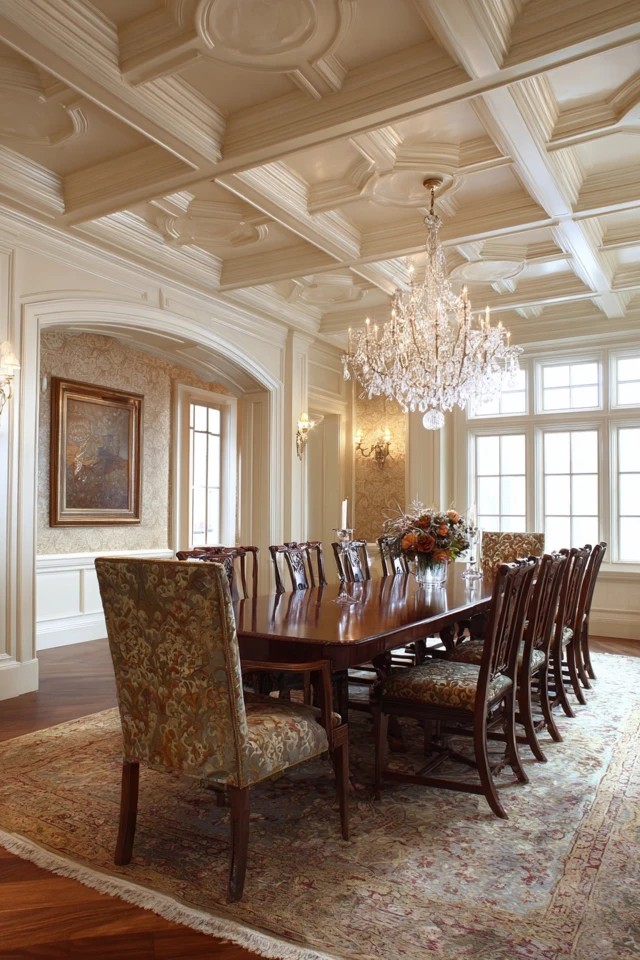 Raised ceiling section with integrated LED lighting