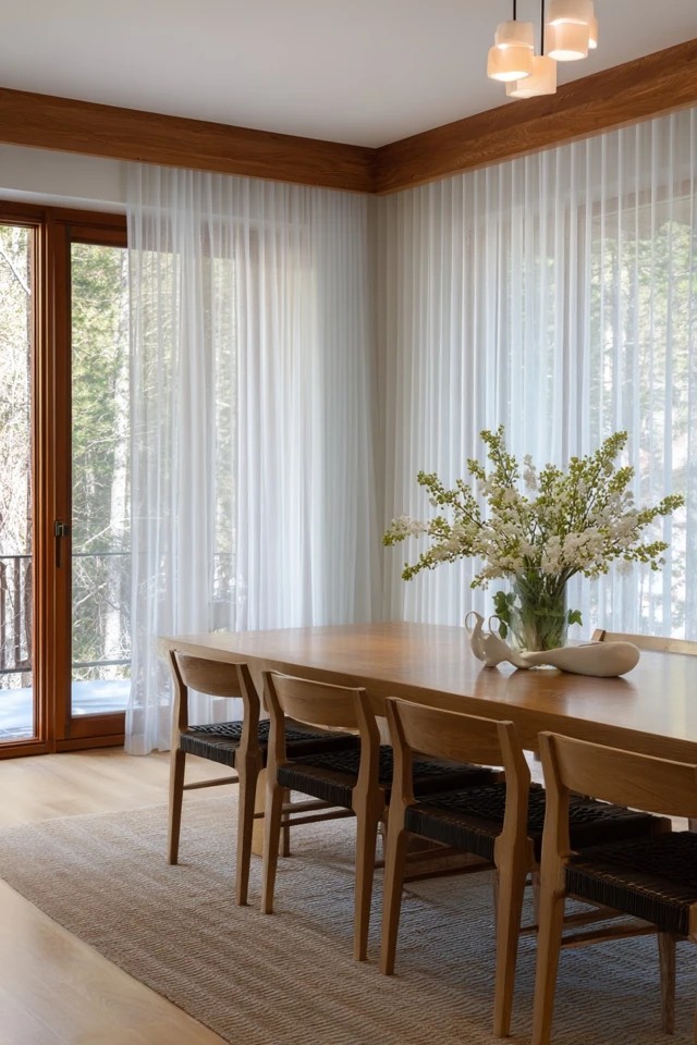 Iridescent silk panels in pale gold