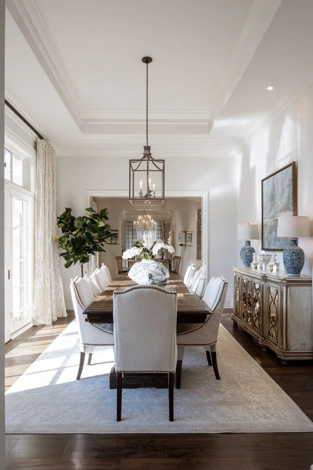 Painted wood paneling on lower walls with decorative molding division