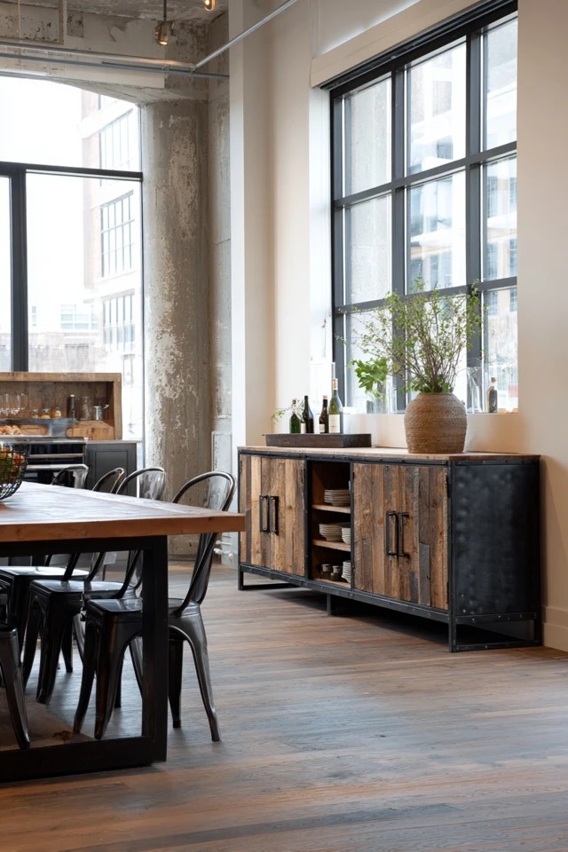 Floor-to-ceiling cabinetry with shelving
