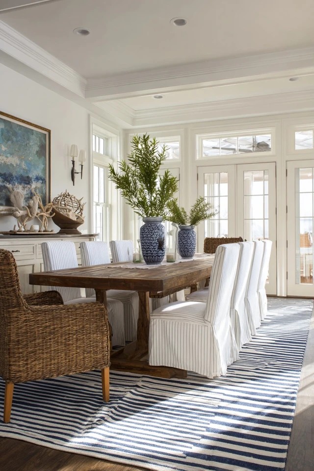 Circular rug matching round table shape