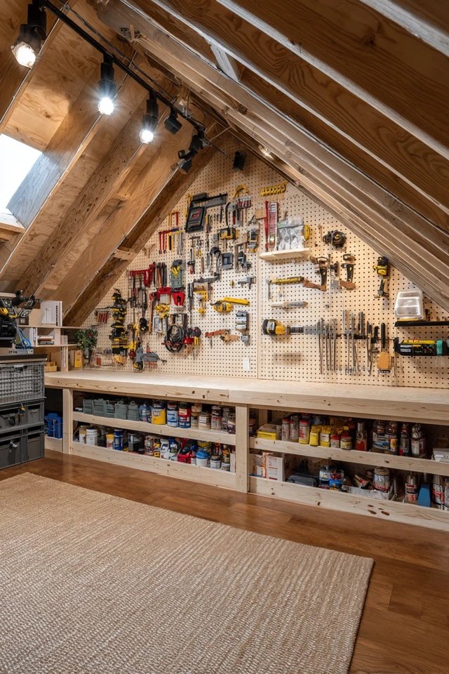 Stackable modular cube storage units creating flexible reconfigurable organisation in an attic
