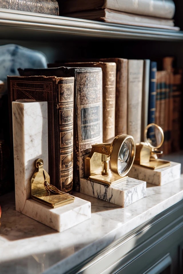Rolling library cart holding current reads and to-be-shelved books creating flexible organisation in a sunroom library
