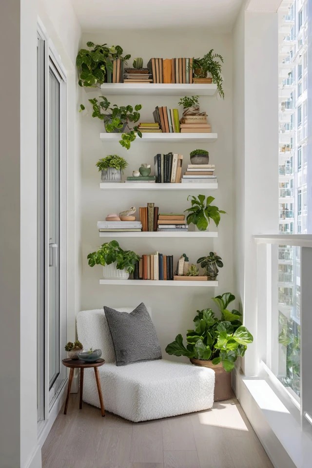 Compact folding bistro table and chairs creating flexible adaptable seating in a small sunroom