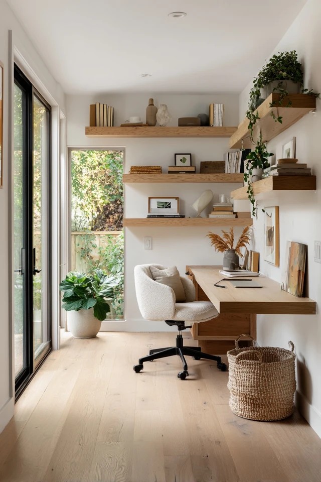 Adjustable ergonomic office chair with lumbar support creating proper posture in a sunroom office