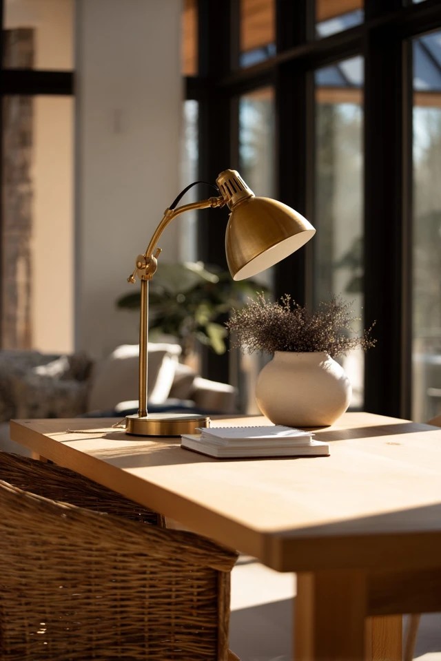 Wall-mounted cork board or whiteboard providing visual planning and organization in a sunroom office